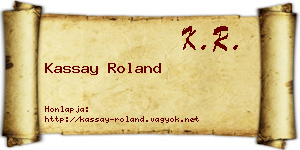 Kassay Roland névjegykártya